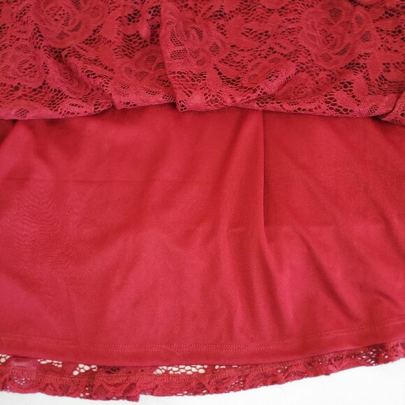 Torrid Red Mini Skater Dress Lace Fully Lined Short Ruffle Sleeve Women's 3X NWT - Picture 11 of 16